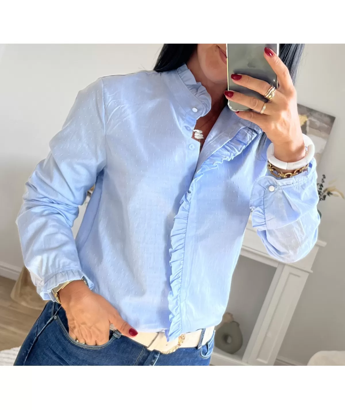 La boutique de Lilie Chemises>CHEMISE ILONA Bleu
