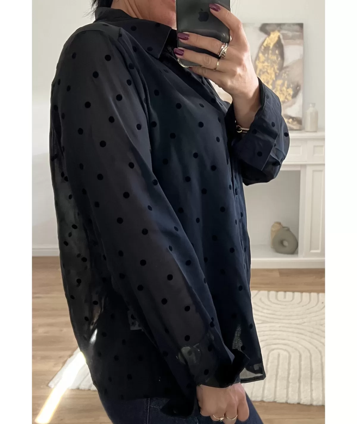 La boutique de Lilie Chemises>CHEMISE ISABELLE Noir