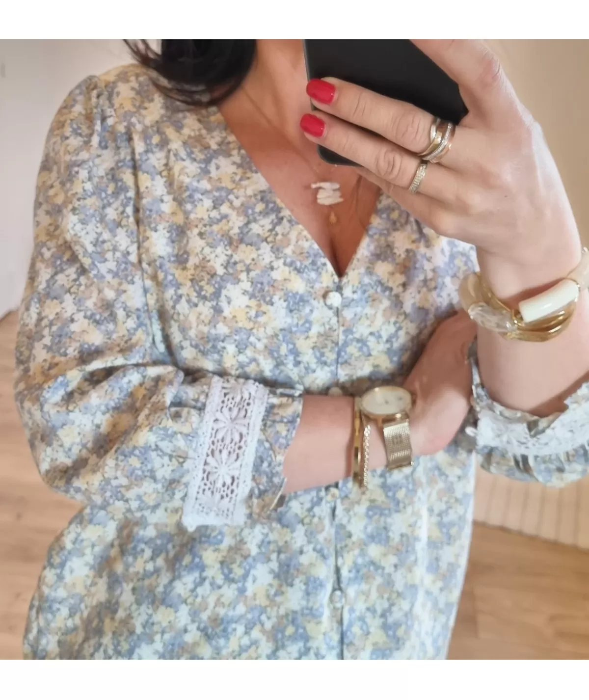 La boutique de Lilie Chemises>CHEMISE JADE Bleu