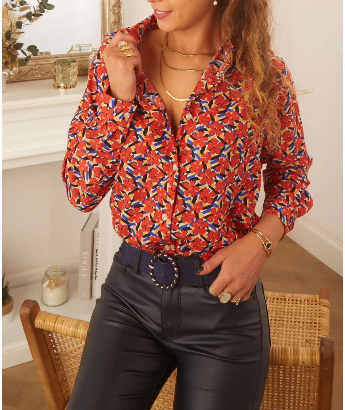 La boutique de Lilie Chemises>CHEMISE JELENA Rouge