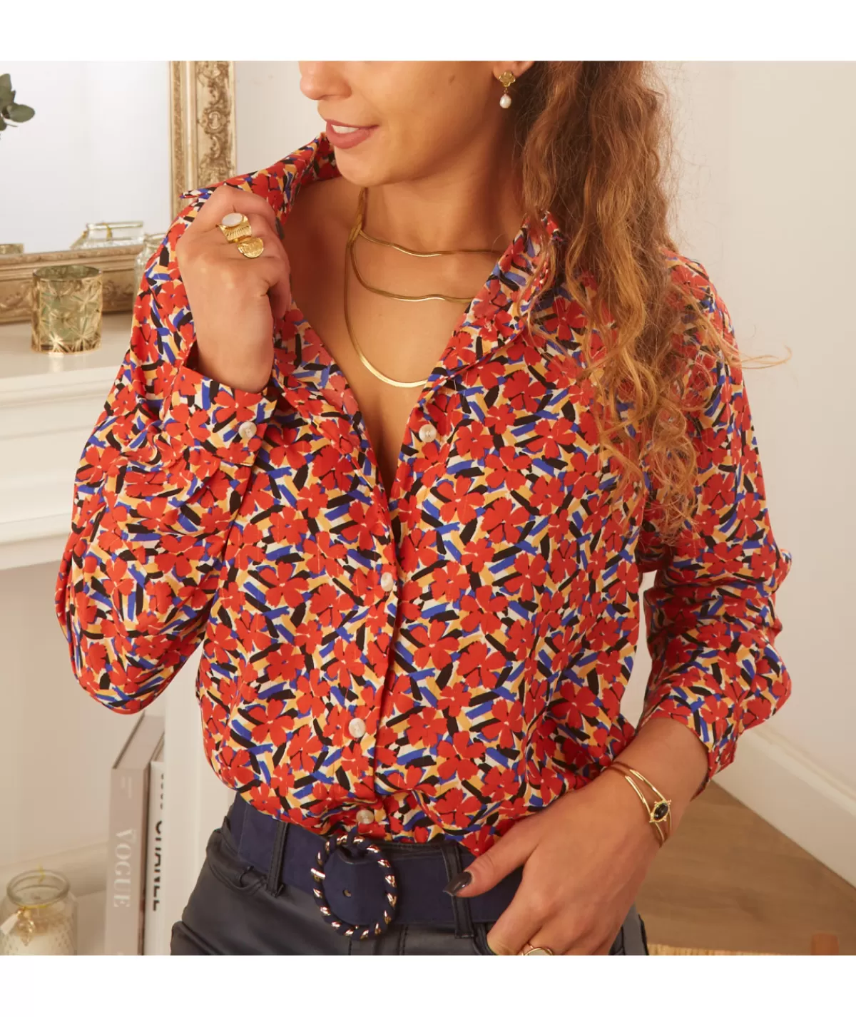La boutique de Lilie Chemises>CHEMISE JELENA Rouge