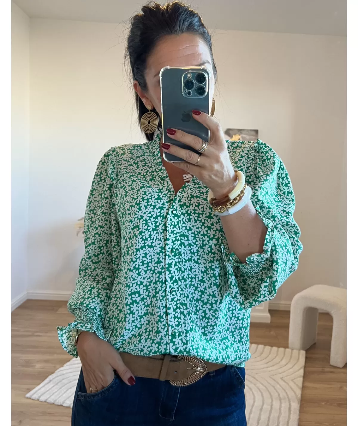 La boutique de Lilie Chemises>CHEMISE JULIVINA Vert
