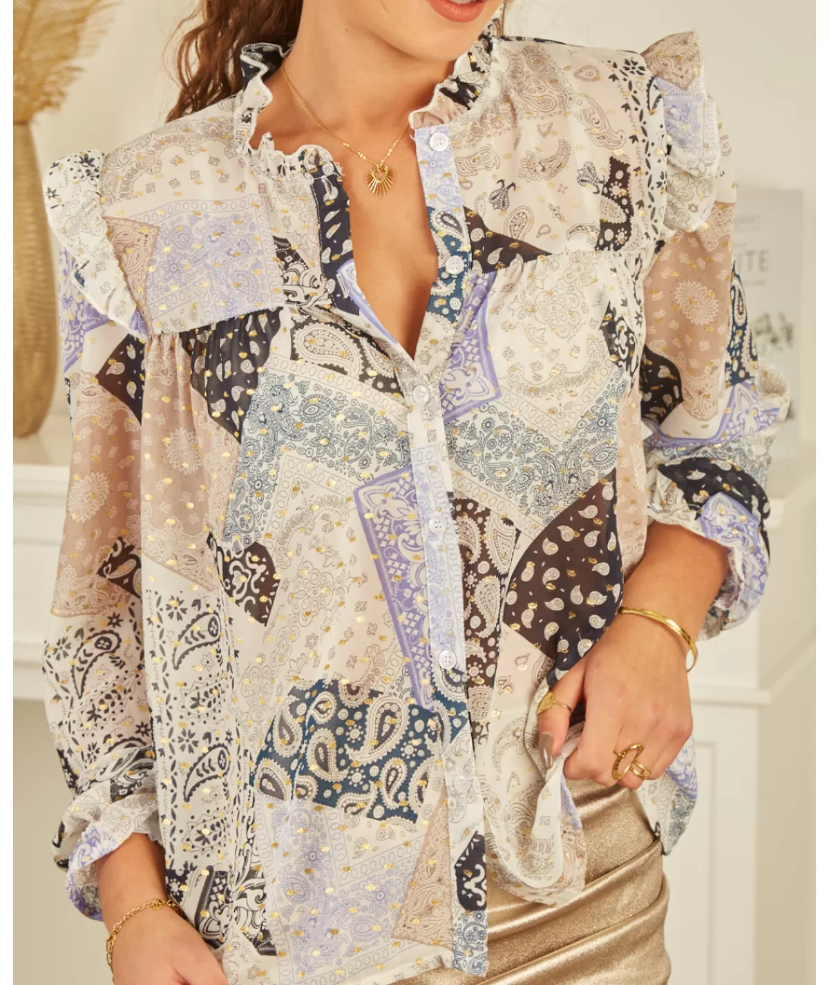 La boutique de Lilie Chemises>CHEMISE KLARA Bleu