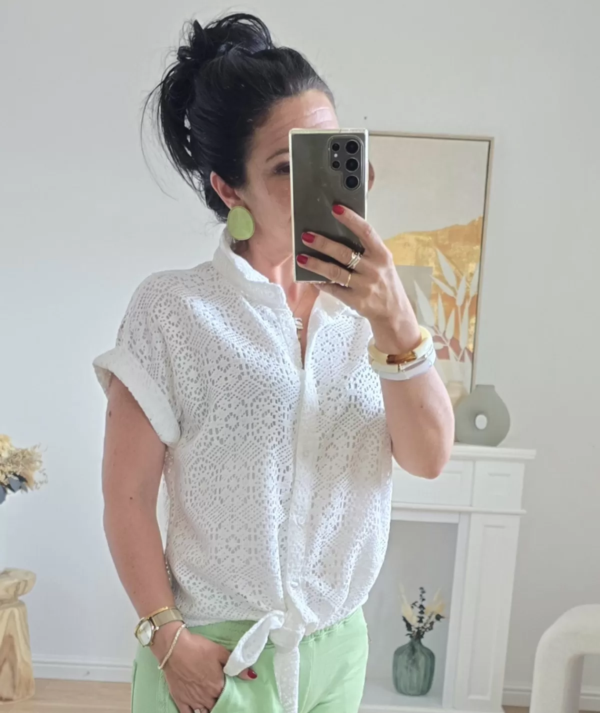 La boutique de Lilie Chemises>CHEMISE LATIFA Blanc