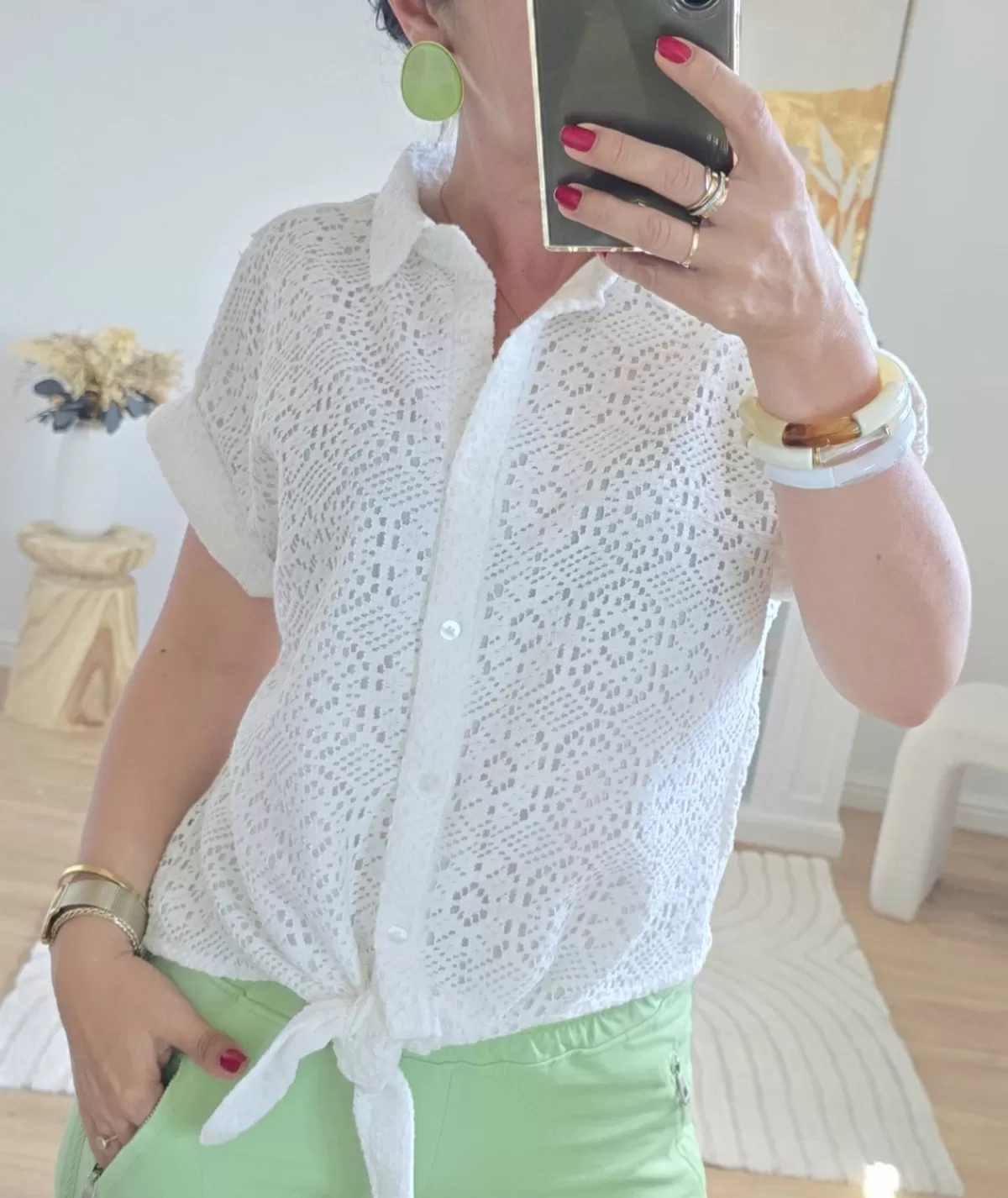 La boutique de Lilie Chemises>CHEMISE LATIFA Blanc
