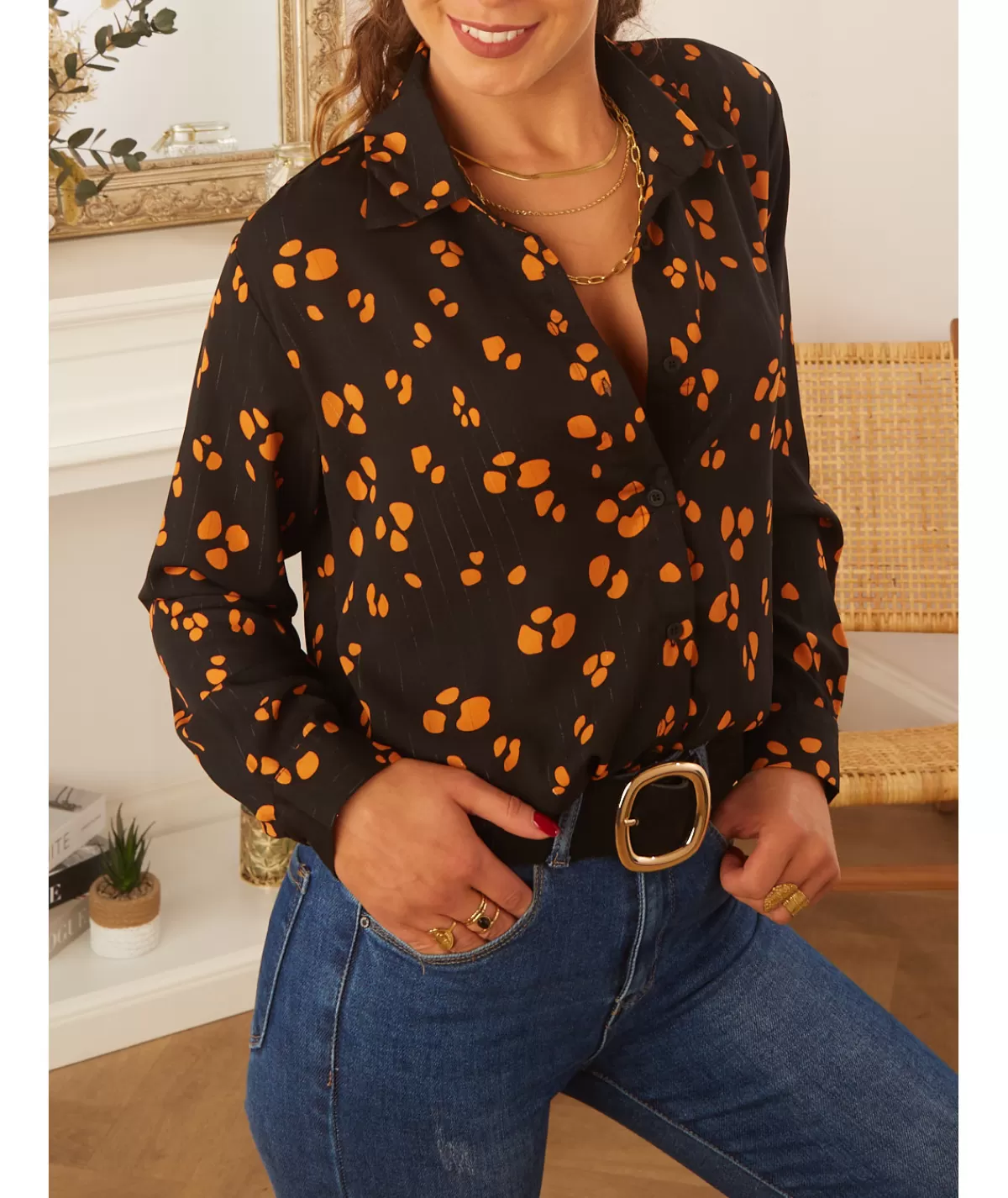 La boutique de Lilie Chemises>CHEMISE LEANE Noir