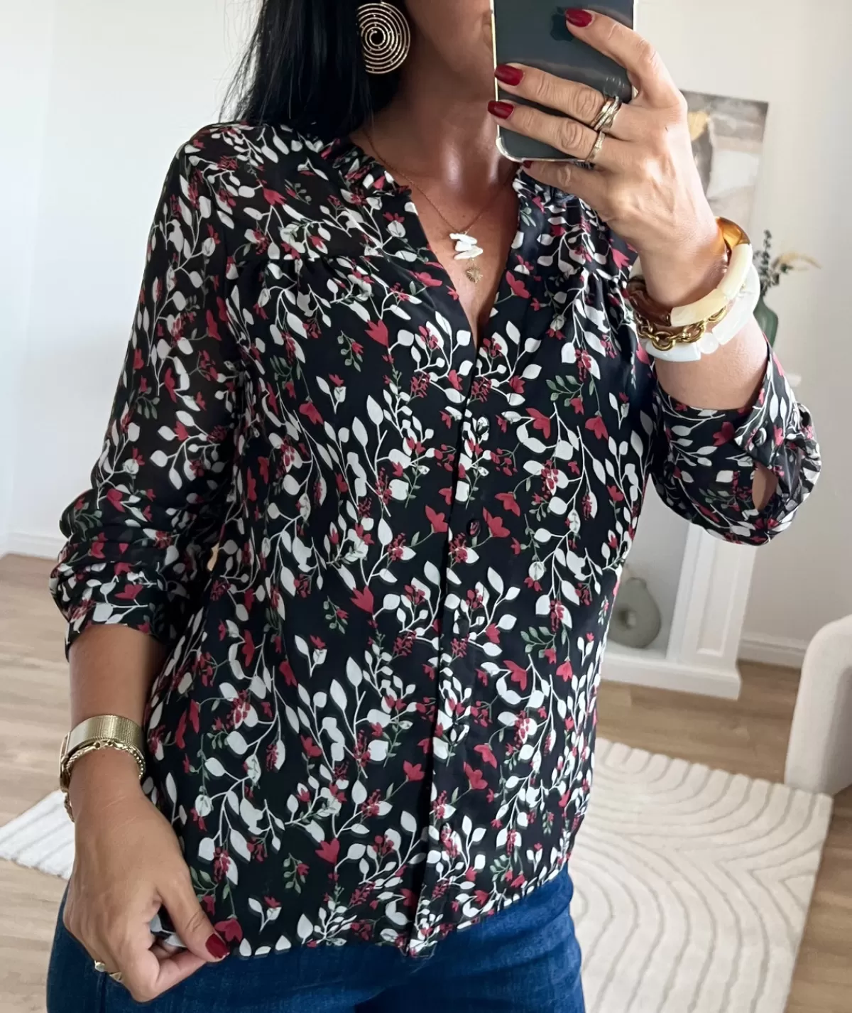 La boutique de Lilie Chemises>CHEMISE LOELIE Noir