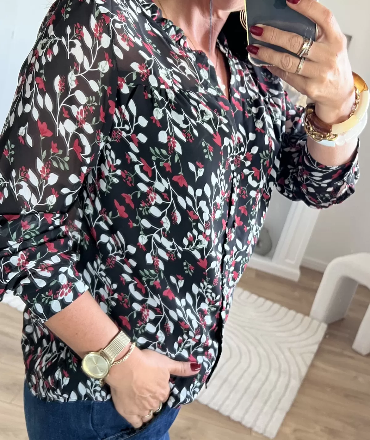 La boutique de Lilie Chemises>CHEMISE LOELIE Noir