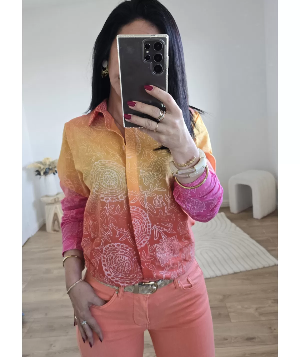 La boutique de Lilie Chemises>CHEMISE LORENZA II Orange
