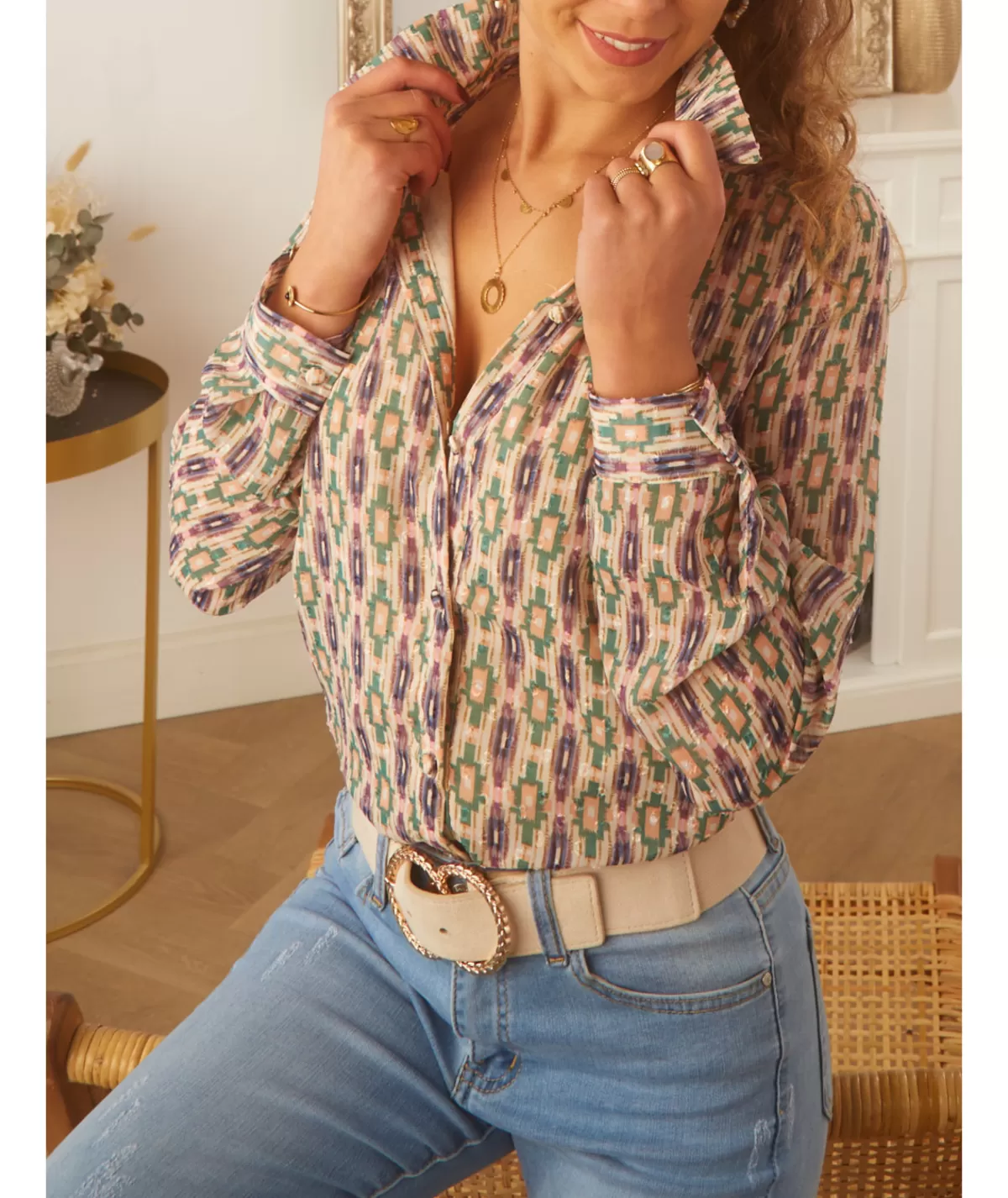 La boutique de Lilie Chemises>CHEMISE LUCIANA Vert