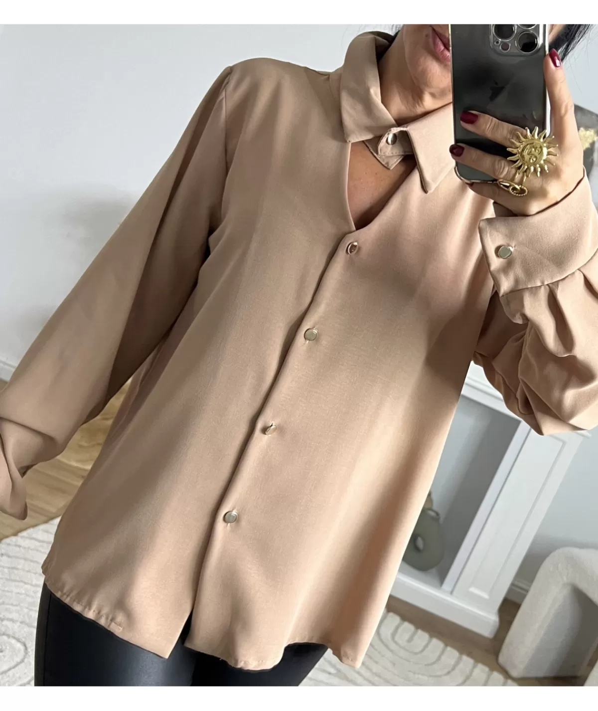La boutique de Lilie Chemises>CHEMISE LUCIEN Beige