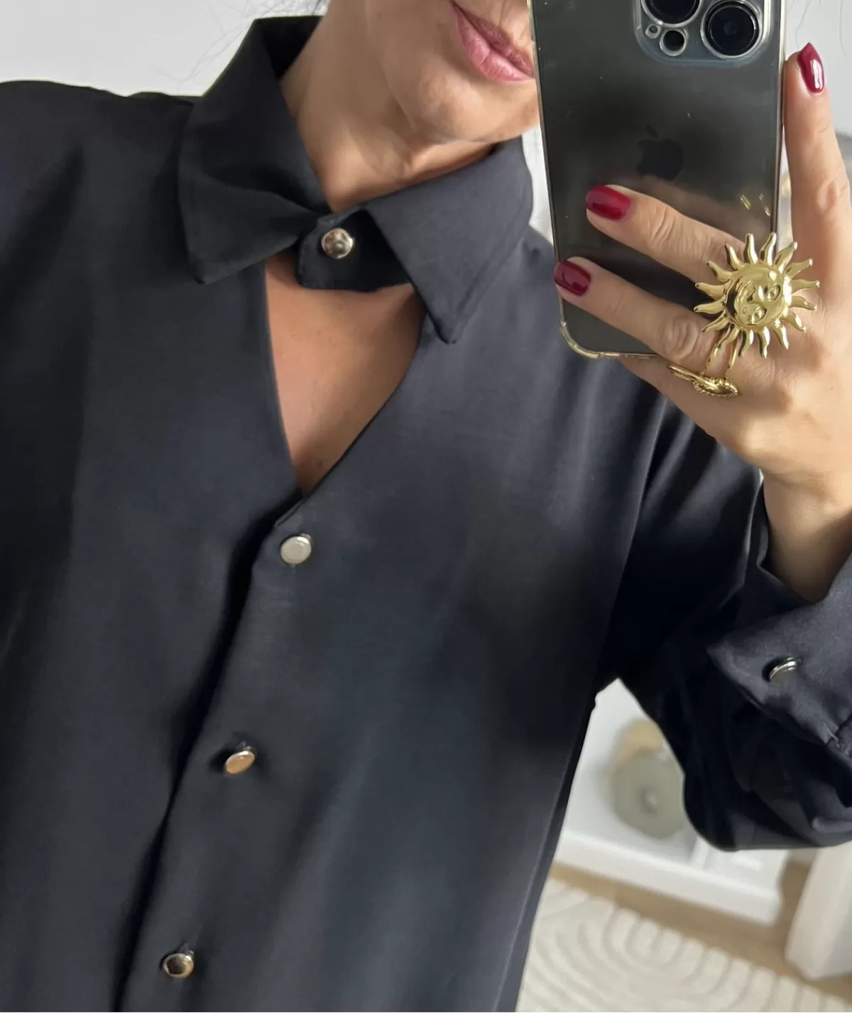 La boutique de Lilie Chemises>CHEMISE LUCIEN Noir