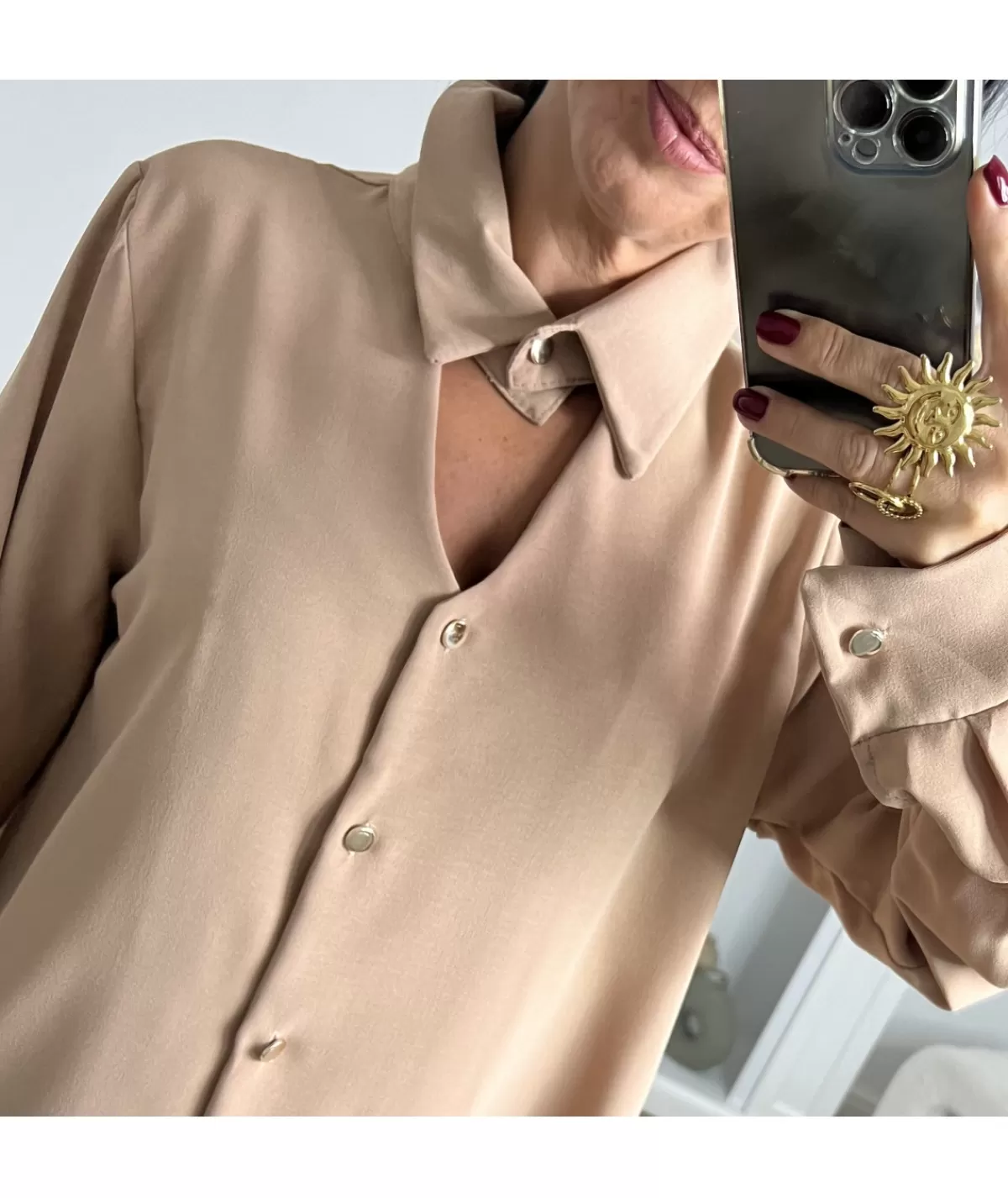 La boutique de Lilie Chemises>CHEMISE LUCIEN Beige