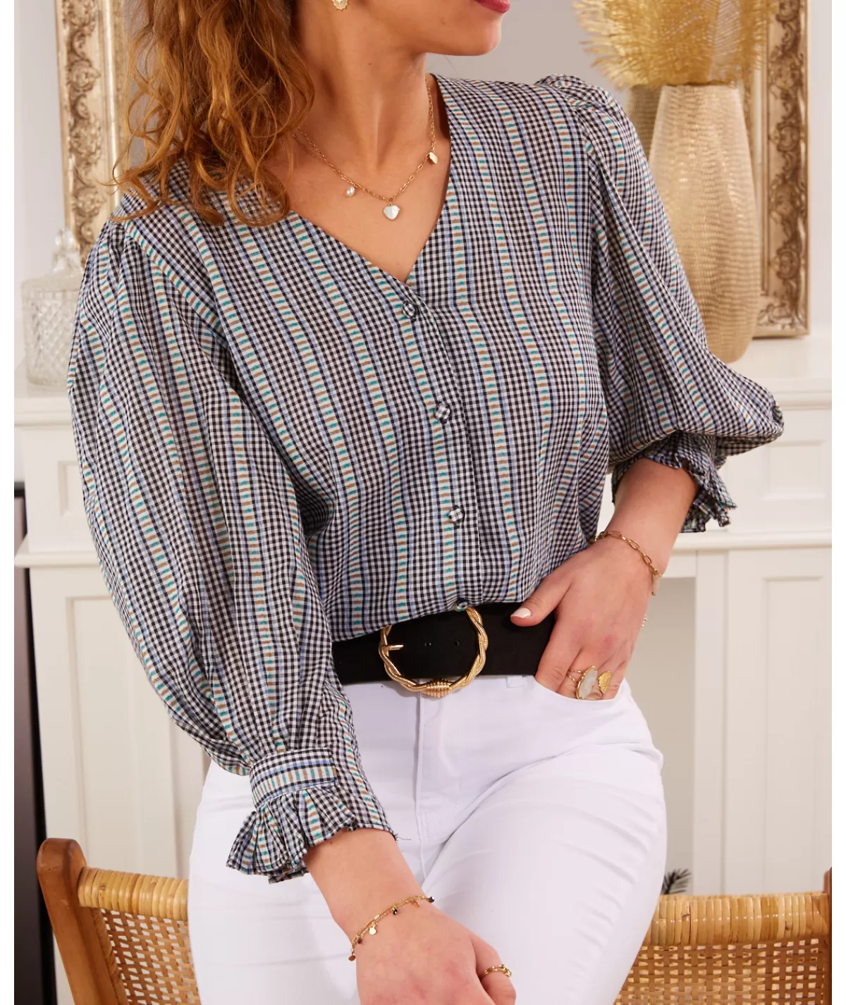 La boutique de Lilie Chemises>CHEMISE MAEVA Noir