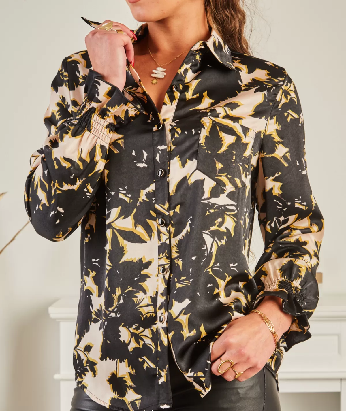 La boutique de Lilie Chemises>CHEMISE MANON Noir