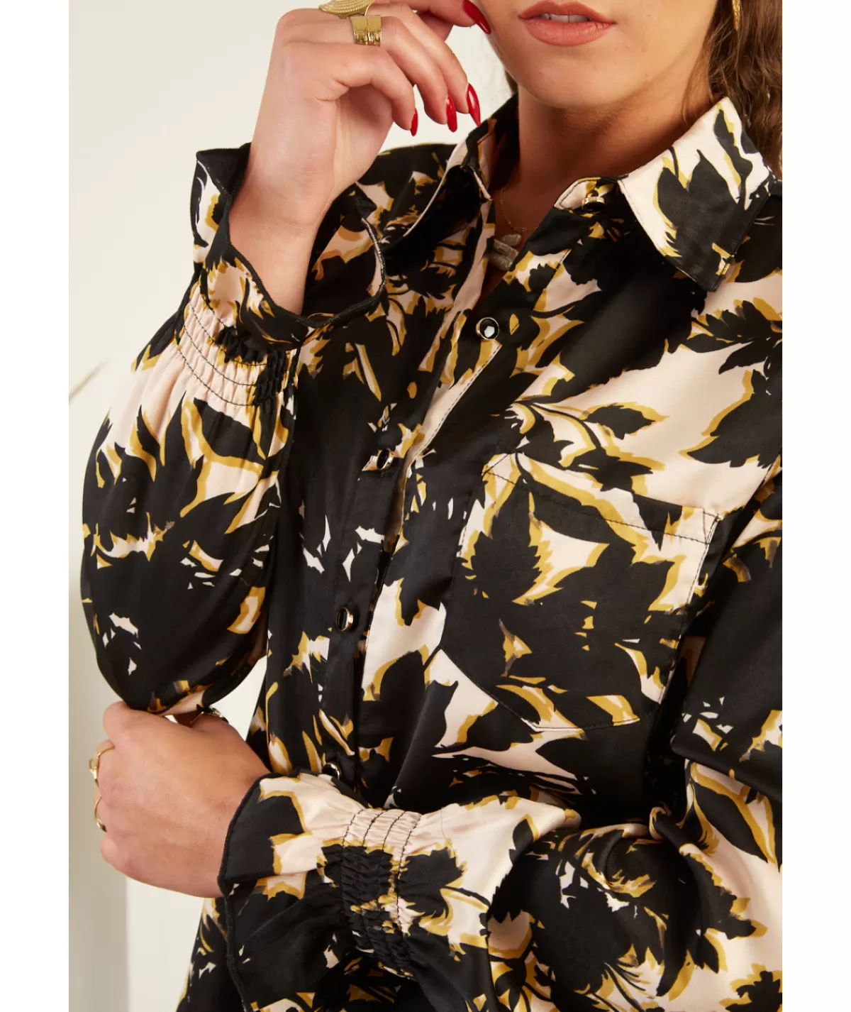 La boutique de Lilie Chemises>CHEMISE MANON Noir