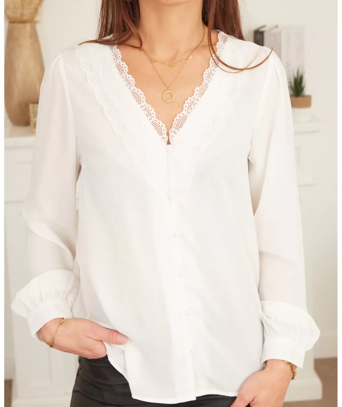 La boutique de Lilie Chemises>CHEMISE MARIANA Blanc