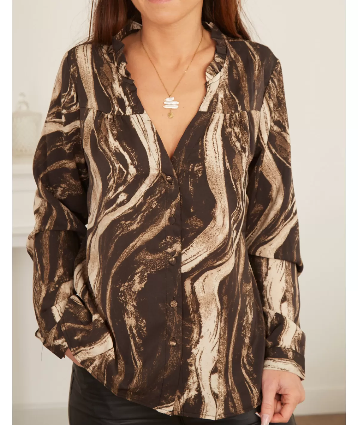 La boutique de Lilie Chemises>CHEMISE MARIANE Noir