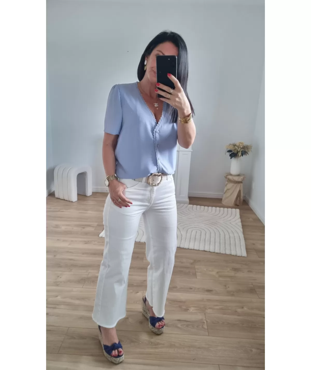 La boutique de Lilie Chemises>CHEMISE MARIKA Bleu