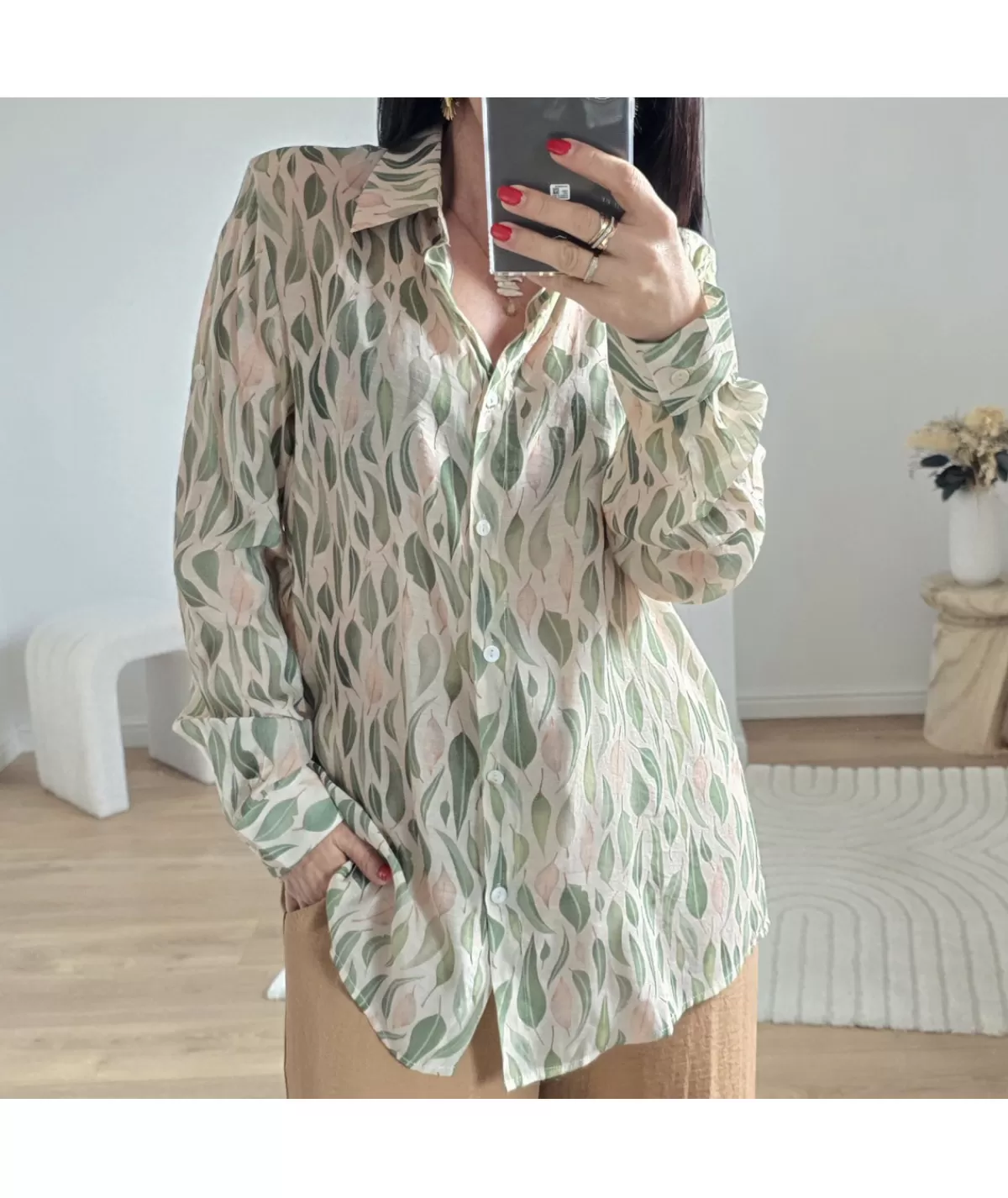 La boutique de Lilie Chemises>CHEMISE MIRABELLE Beige