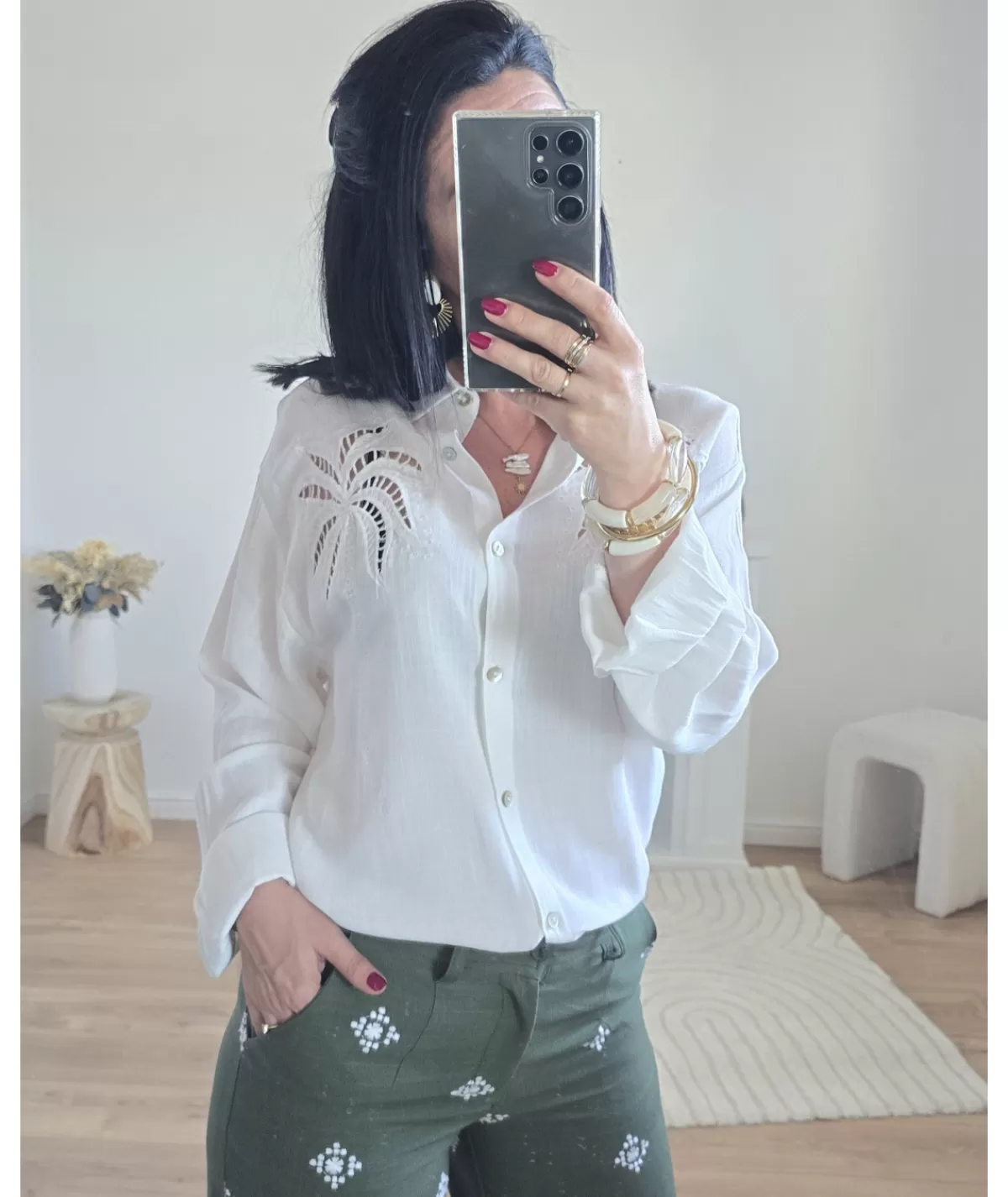 La boutique de Lilie Chemises>CHEMISE MURIELLE Blanc