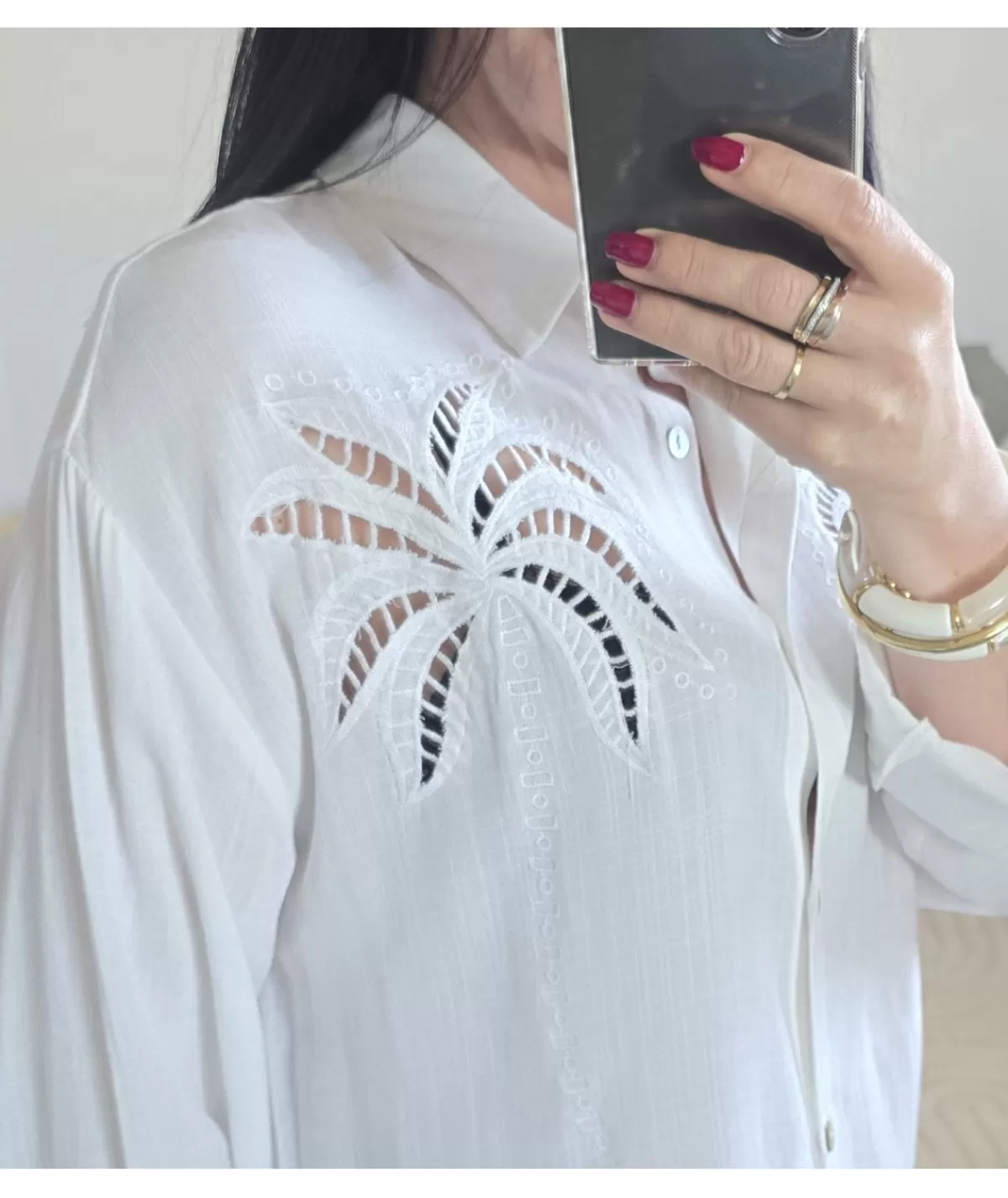 La boutique de Lilie Chemises>CHEMISE MURIELLE Blanc