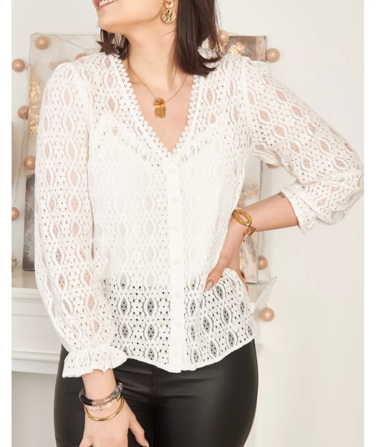 La boutique de Lilie Chemises>CHEMISE NABARA Blanc