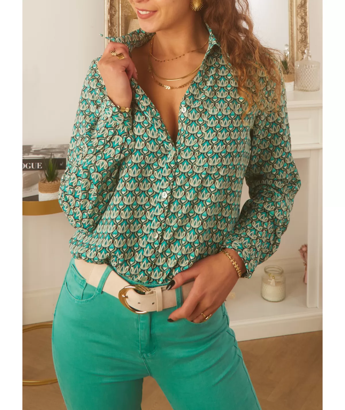 La boutique de Lilie Chemises>CHEMISE NACERA Vert