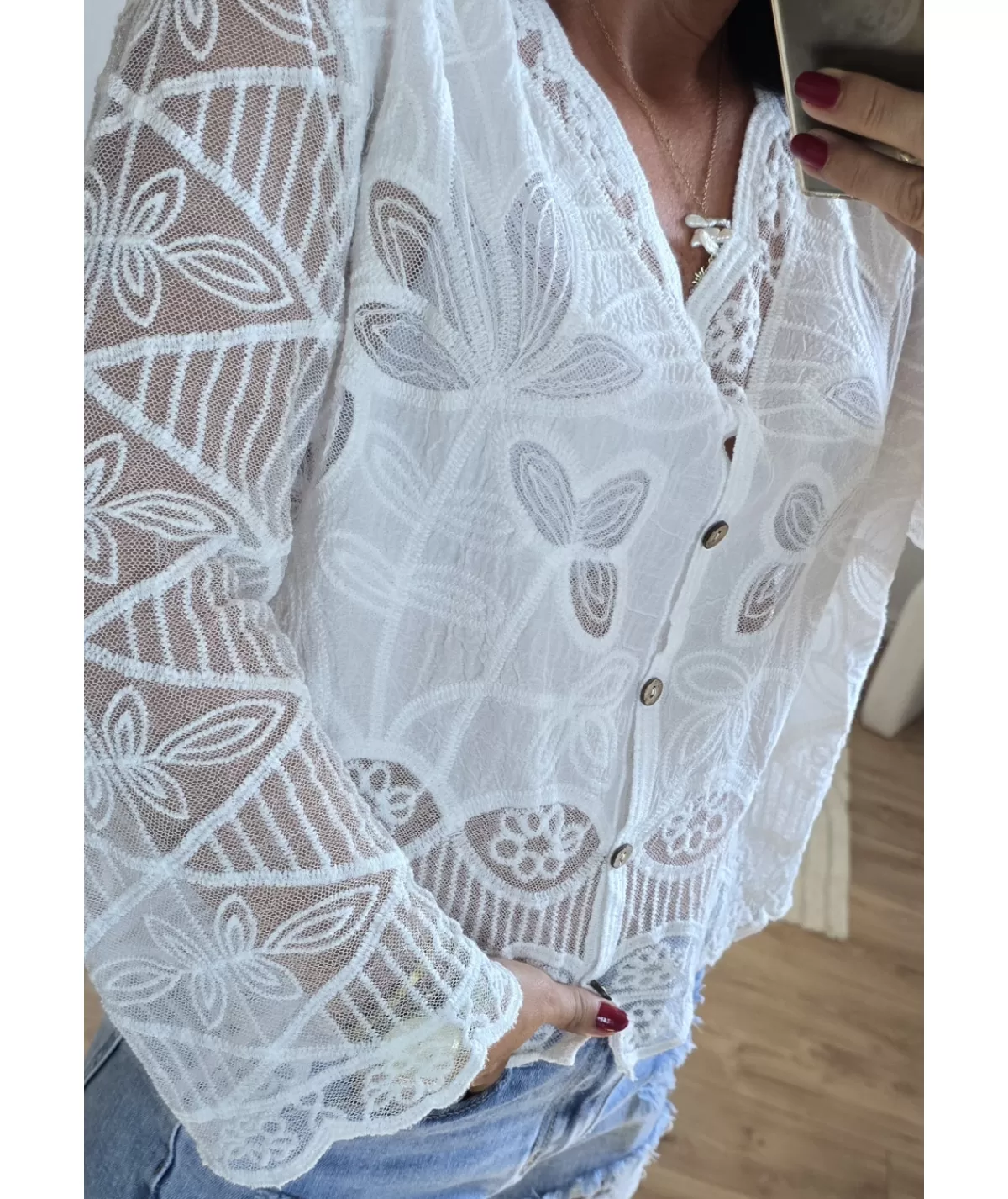 La boutique de Lilie Chemises>CHEMISE NEYLA Blanc