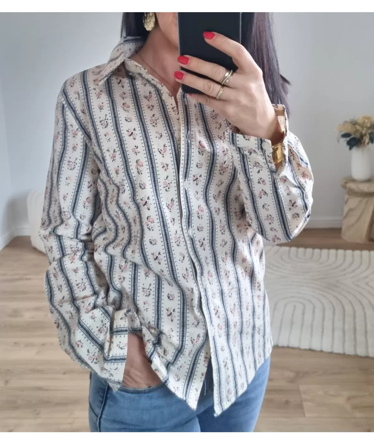 La boutique de Lilie Chemises>CHEMISE OLYMPE Marine