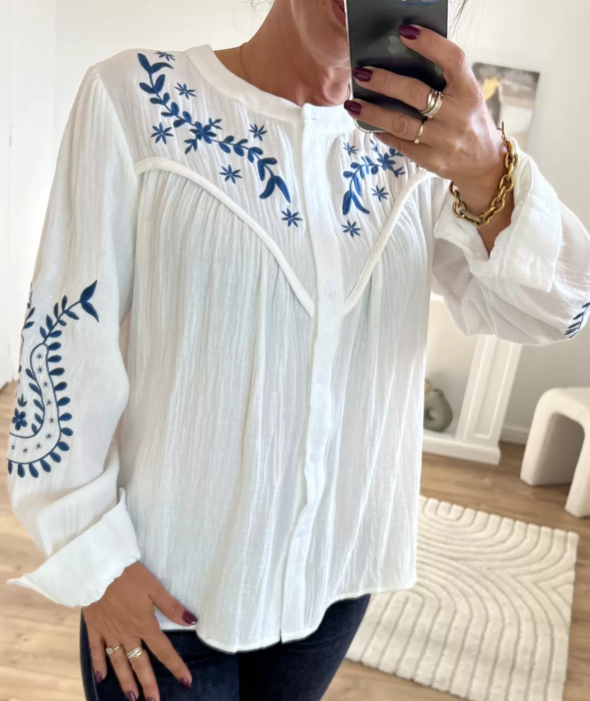 La boutique de Lilie Chemises>CHEMISE OPHELIE Blanc