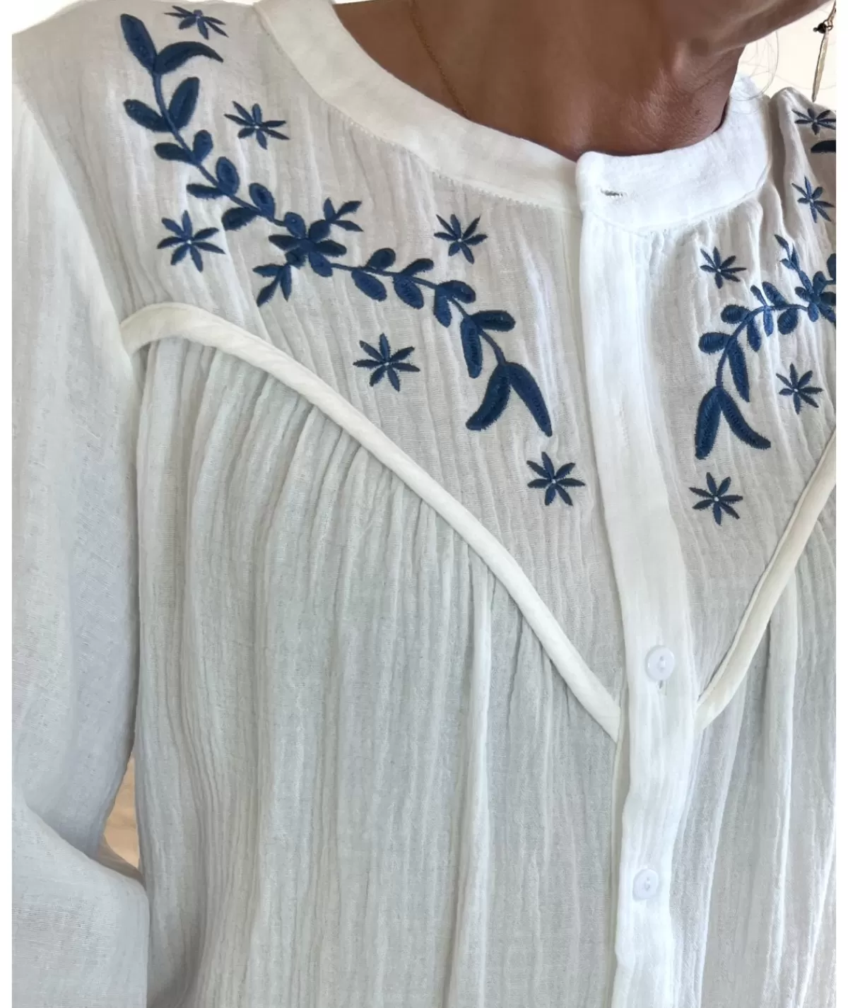La boutique de Lilie Chemises>CHEMISE OPHELIE Blanc