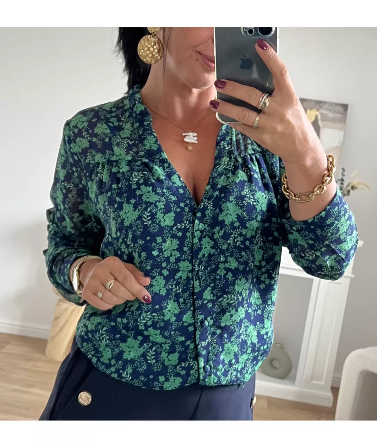 La boutique de Lilie Chemises>CHEMISE OWEN Marine