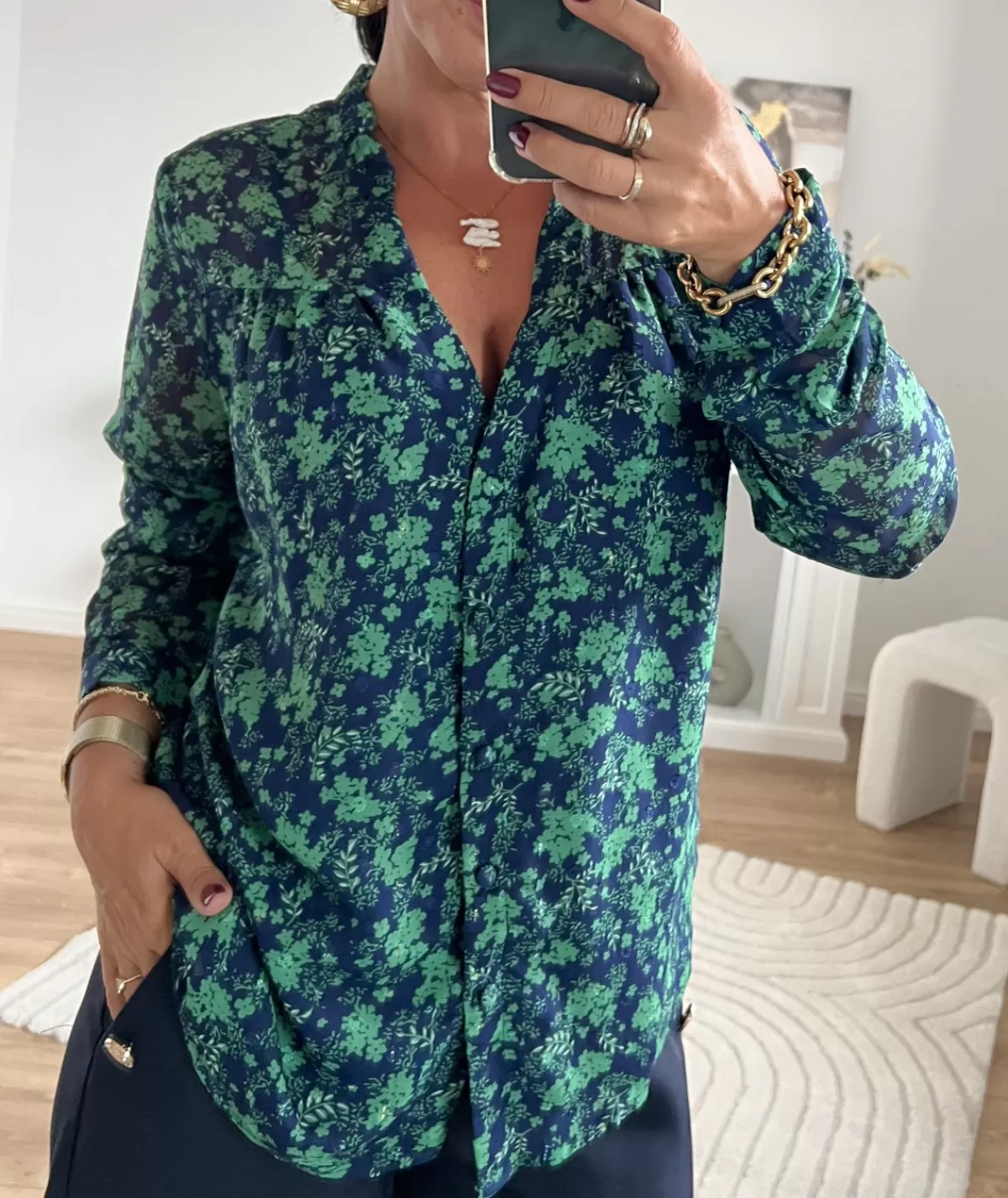 La boutique de Lilie Chemises>CHEMISE OWEN Marine