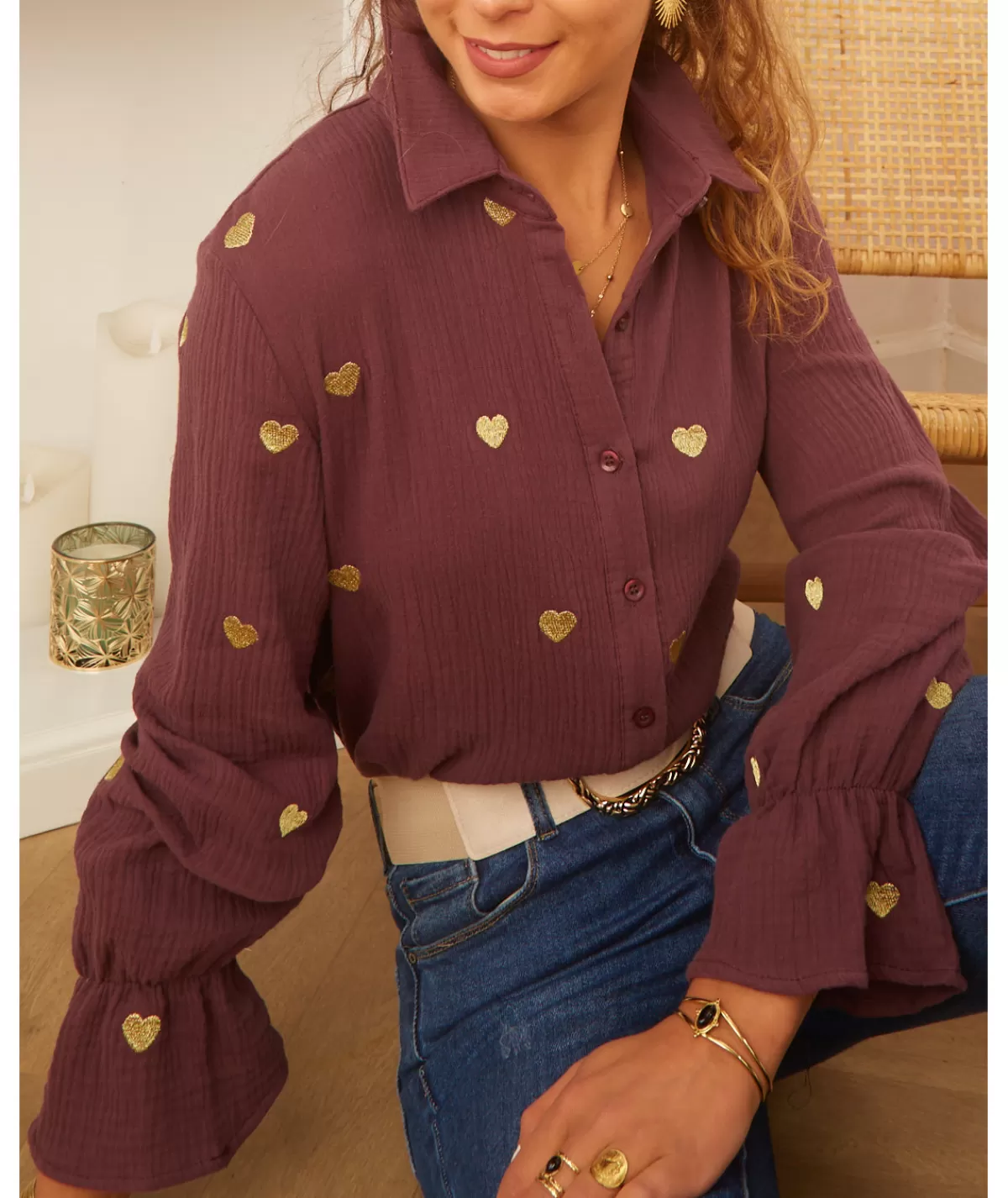 La boutique de Lilie Chemises>CHEMISE SAMIA Violet
