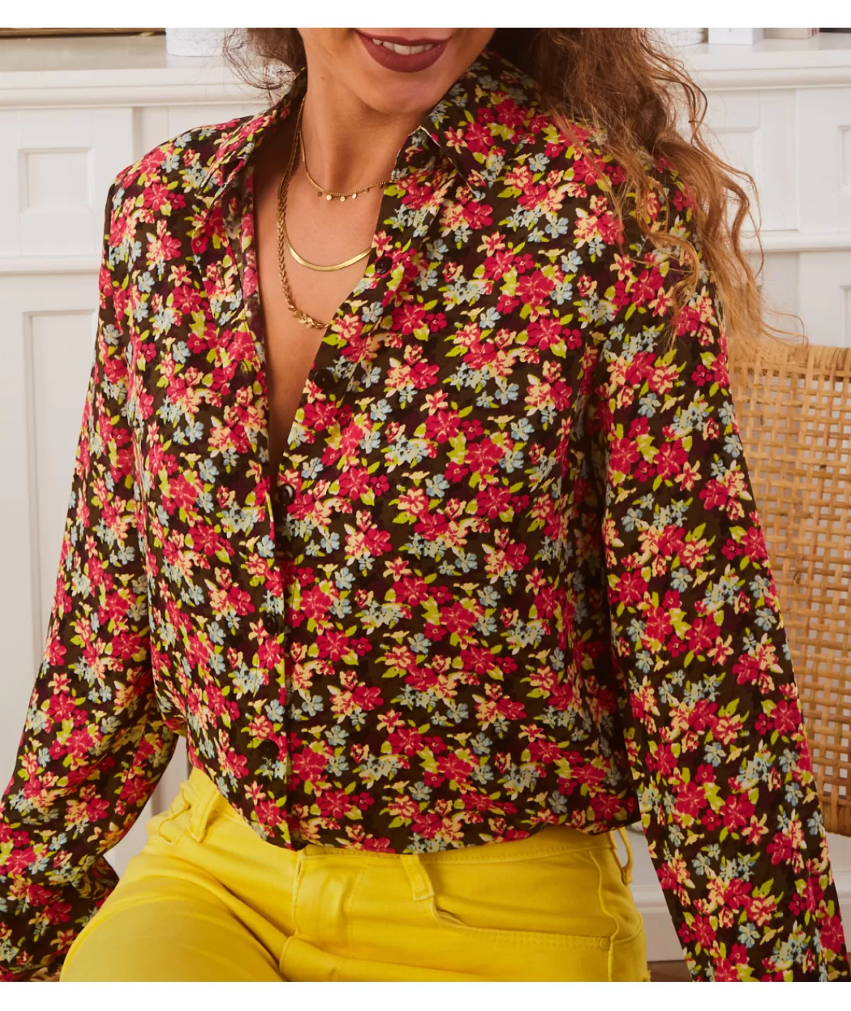 La boutique de Lilie Chemises>CHEMISE SERVANE Noir