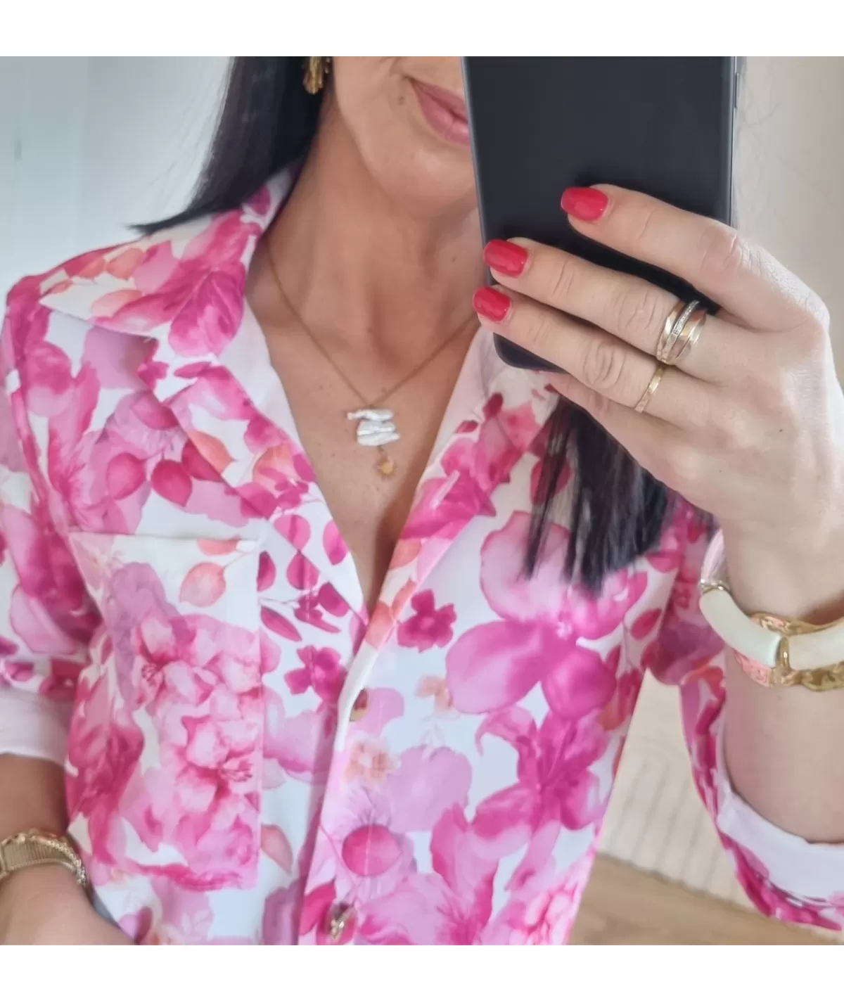 La boutique de Lilie Chemises>CHEMISE SERVANE Fushia
