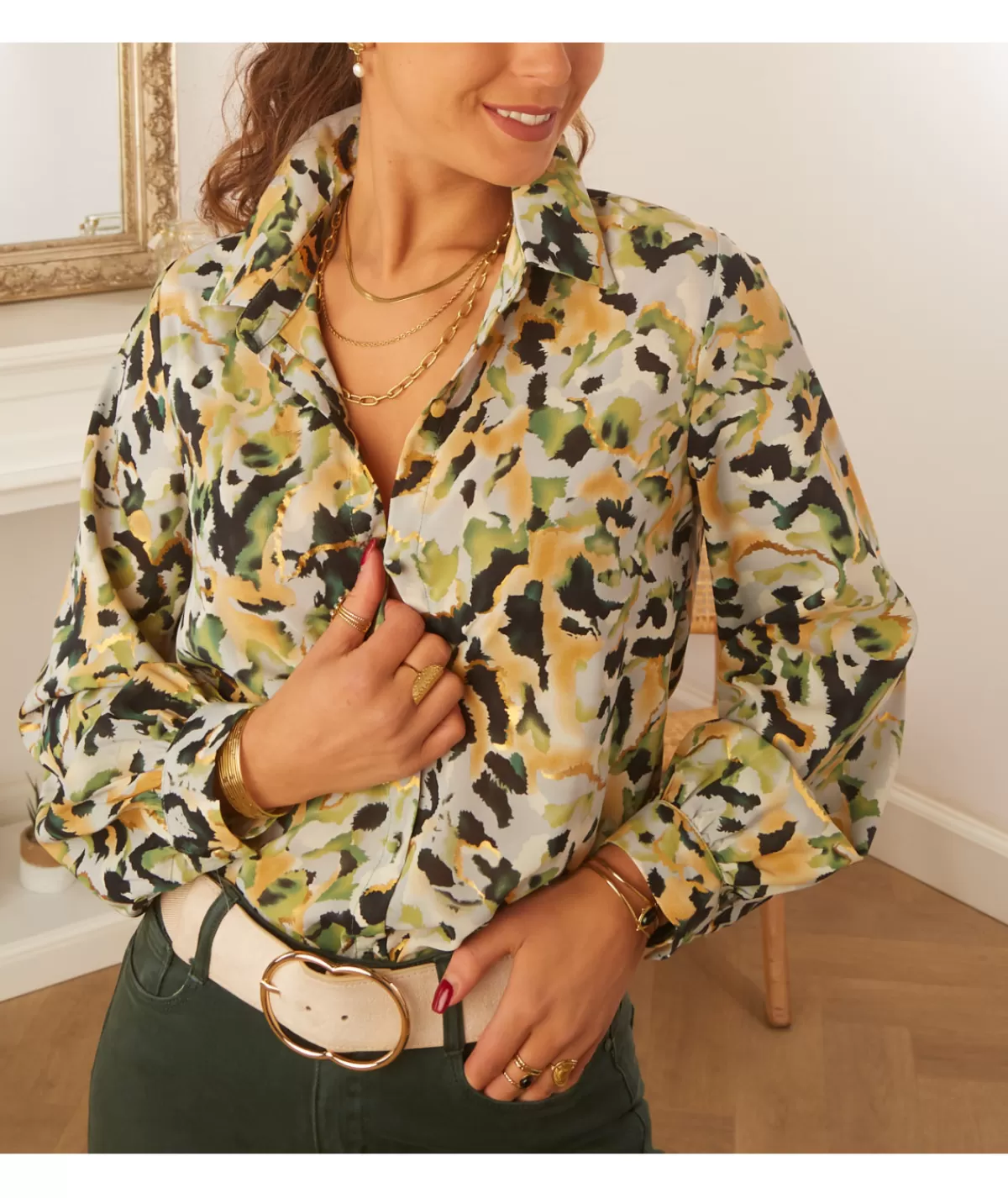 La boutique de Lilie Chemises>CHEMISE SOFIA Vert
