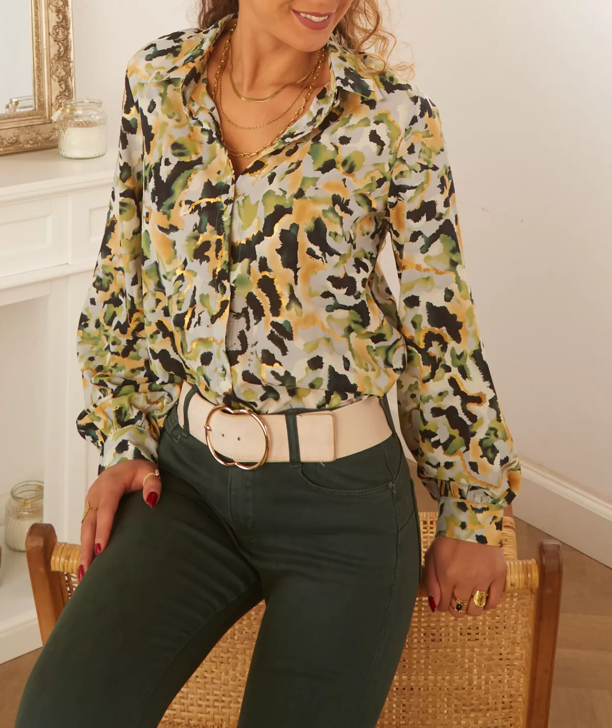 La boutique de Lilie Chemises>CHEMISE SOFIA Vert