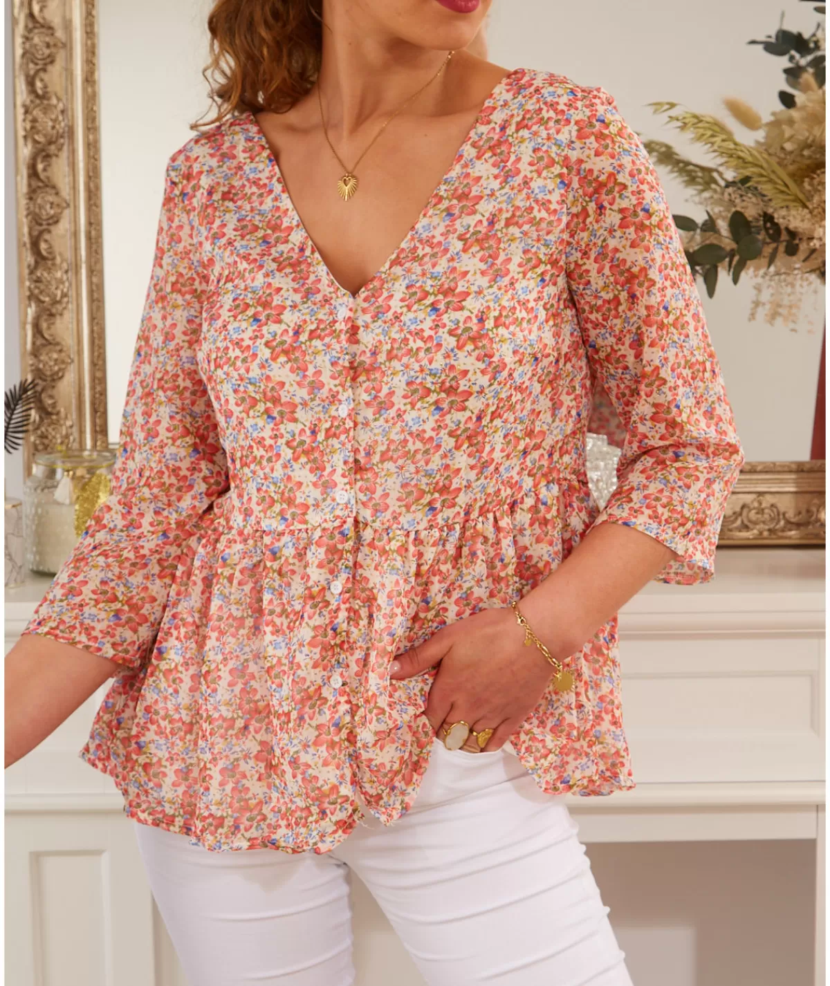 La boutique de Lilie Chemises>CHEMISE SOPHIA Blanc