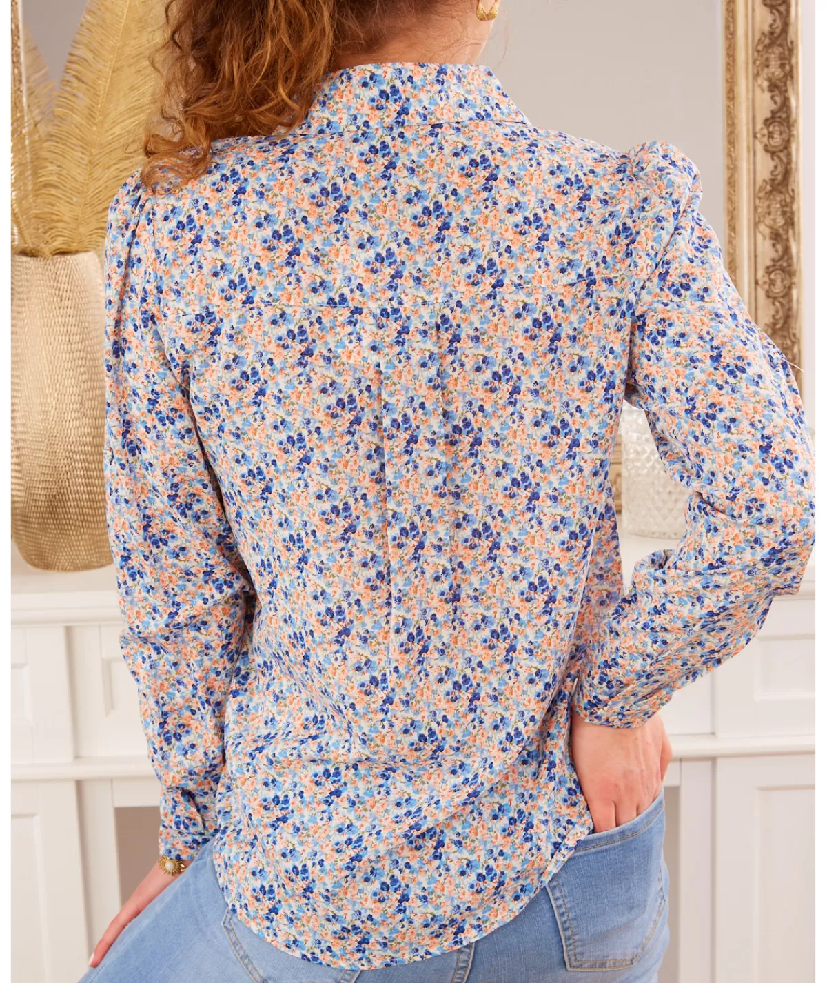 La boutique de Lilie Chemises>CHEMISE SYLVIA Bleu