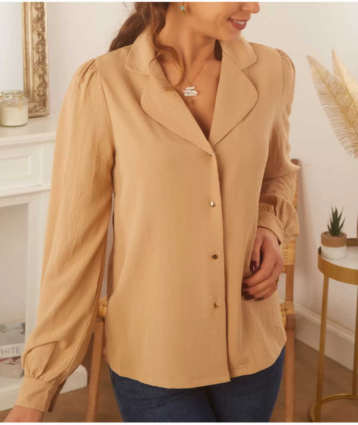 La boutique de Lilie Chemises>CHEMISE TATIANA Beige