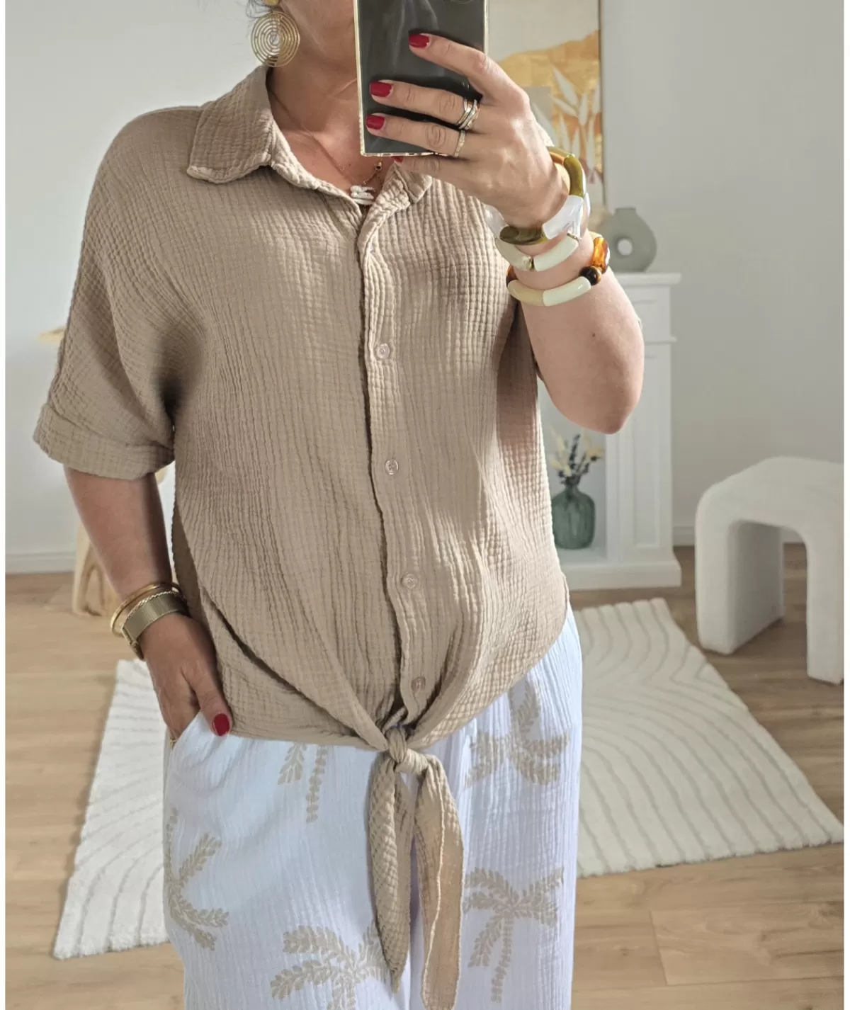 La boutique de Lilie Chemises>CHEMISE TIPHANY Taupe