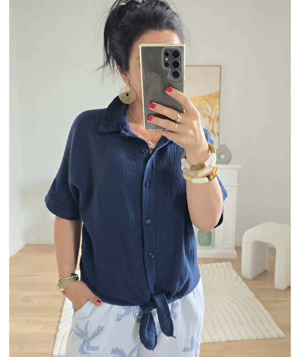 La boutique de Lilie Chemises>CHEMISE TIPHANY Marine