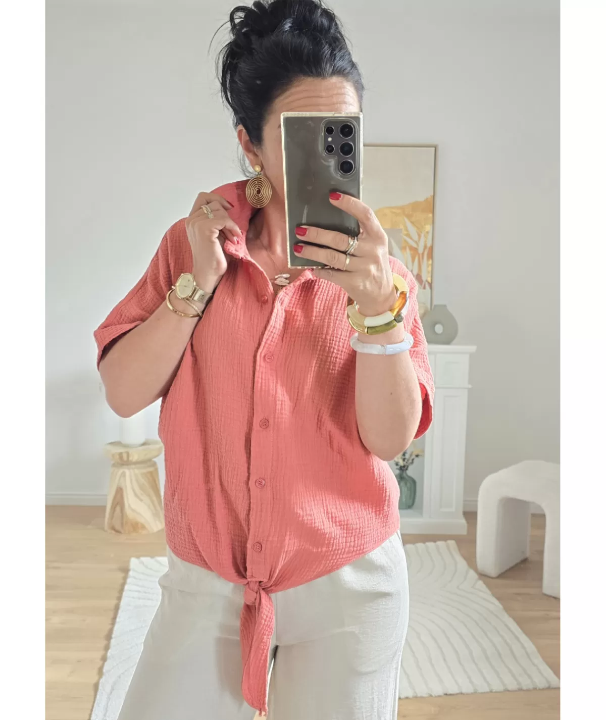 La boutique de Lilie Chemises>CHEMISE TIPHANY Corail