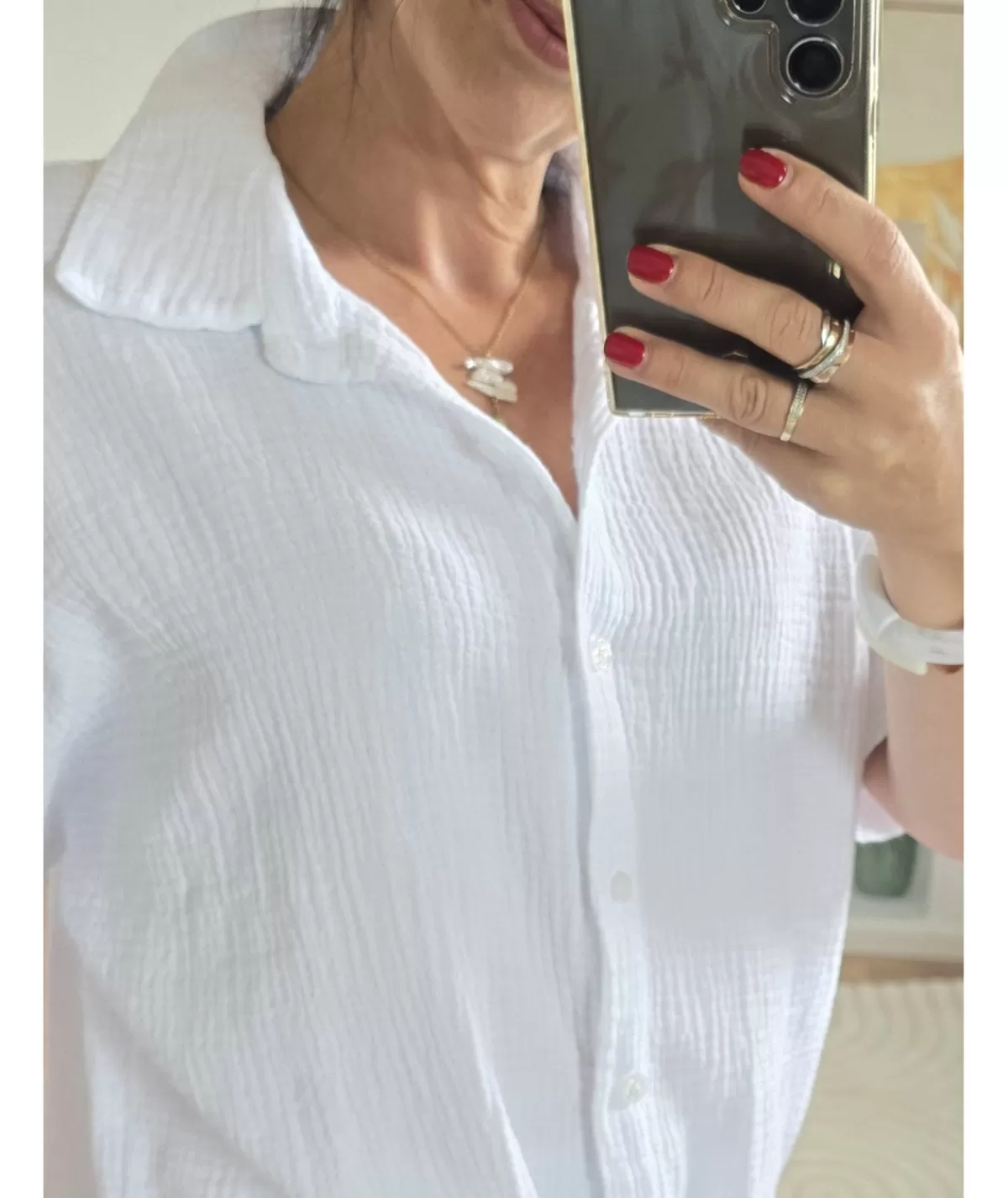 La boutique de Lilie Chemises>CHEMISE TIPHANY Blanc