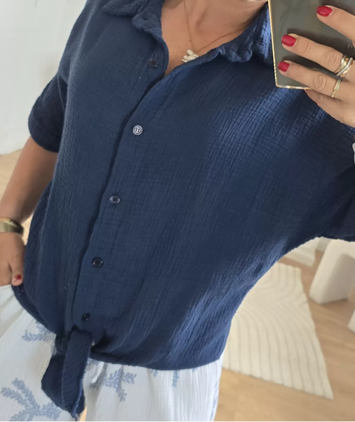La boutique de Lilie Chemises>CHEMISE TIPHANY Marine