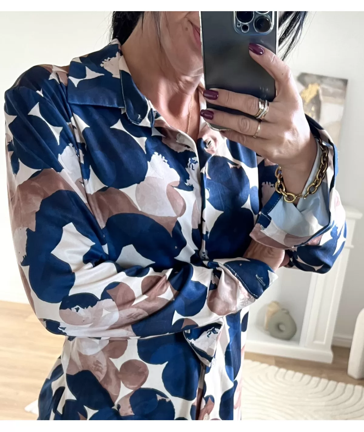 La boutique de Lilie Chemises>CHEMISE USMILA Bleu