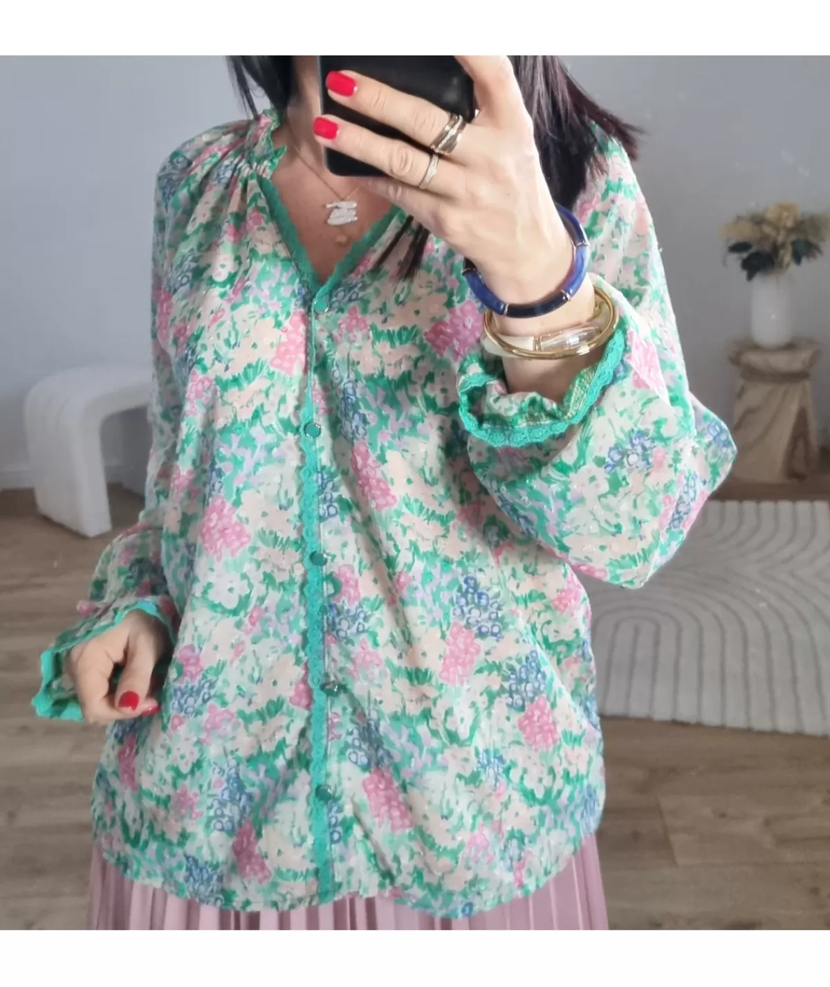 La boutique de Lilie Chemises>CHEMISE VAHINE Vert