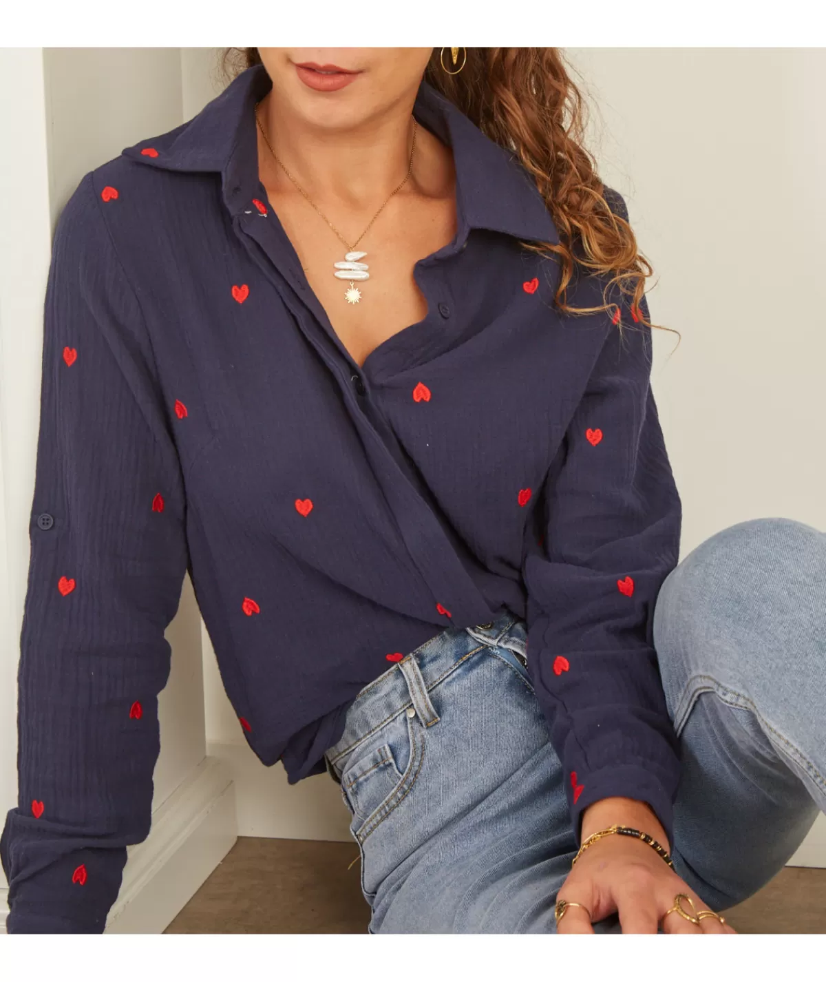 La boutique de Lilie Chemises>CHEMISE VANESSA Marine